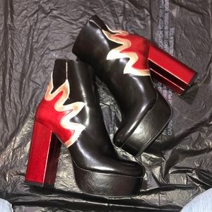 Gently used flame bootie